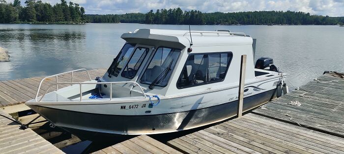 My Dad's 2003 Hewescraft Alaskan Sea Runner. It Has An Aluminum Welded Hull With A Lifetime Warranty