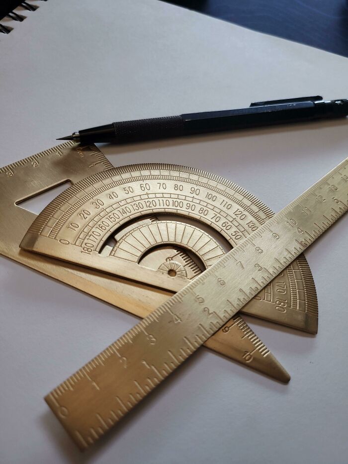 Brass Drafting Instruments And Brass Pacific Arc Lead Holder