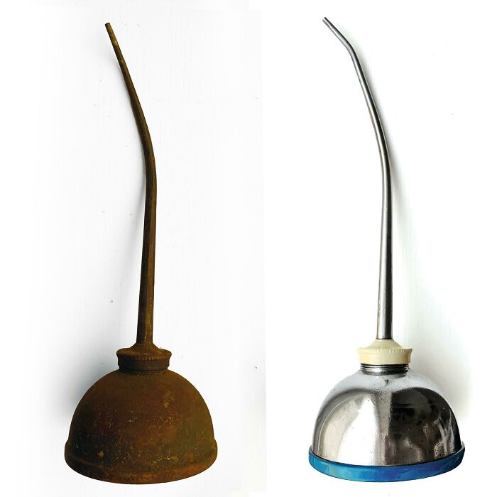 Rescued Oil Can (Before And After) Manufactured Around The 1930's — It Currently Sits On My Work Bench And Is Used Regularly. Should Last Another 90 Years