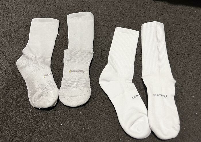 Feetures Running Stocks Used 3x Weekly For 5 Years And Still Going Strong vs. New Pair