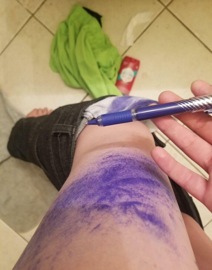 Forgot To Close My Pen Before I Put It In My Pocket Didn't Realize Till I Went To Take A Shower