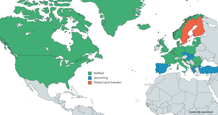 Current Status Of Finland And Swedens Ascension To Nato (As Of 4/8/2022)