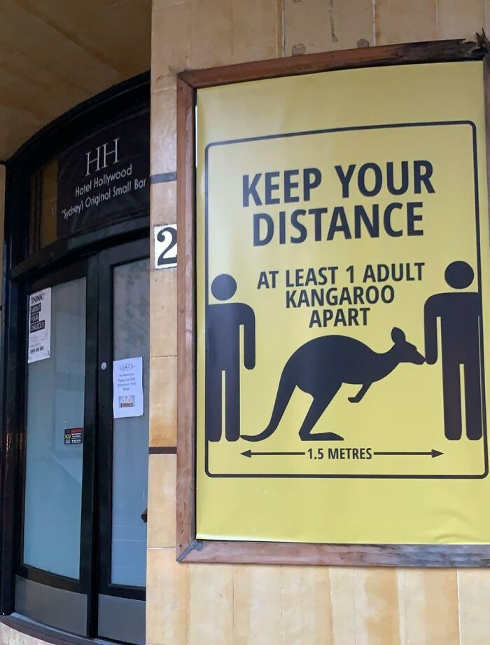 I Saw This Social Distancing Sign Today In Sydney