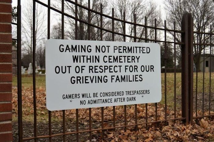 This Cemetery Has A Very Targeted Sign