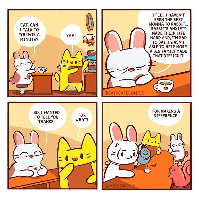 The Wholesome “Cat’s Café” Comics Will Warm Your Heart ( New Pics)