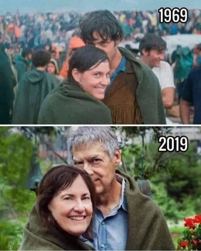 Couple At Woodstock 48 Hours After They Met And 50 Years Later