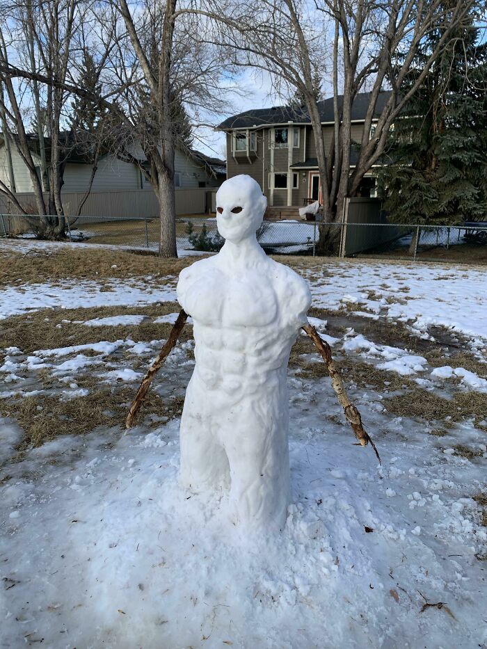 This Incredibly Detailed Snowman Me And My Friend Made