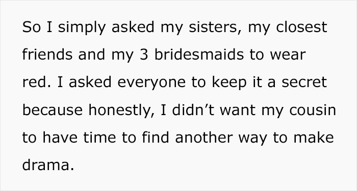 Woman Wears Red Dress To Cousin's Wedding To Show That She Slept With The Groom First, But The Bride Outsmarts Her