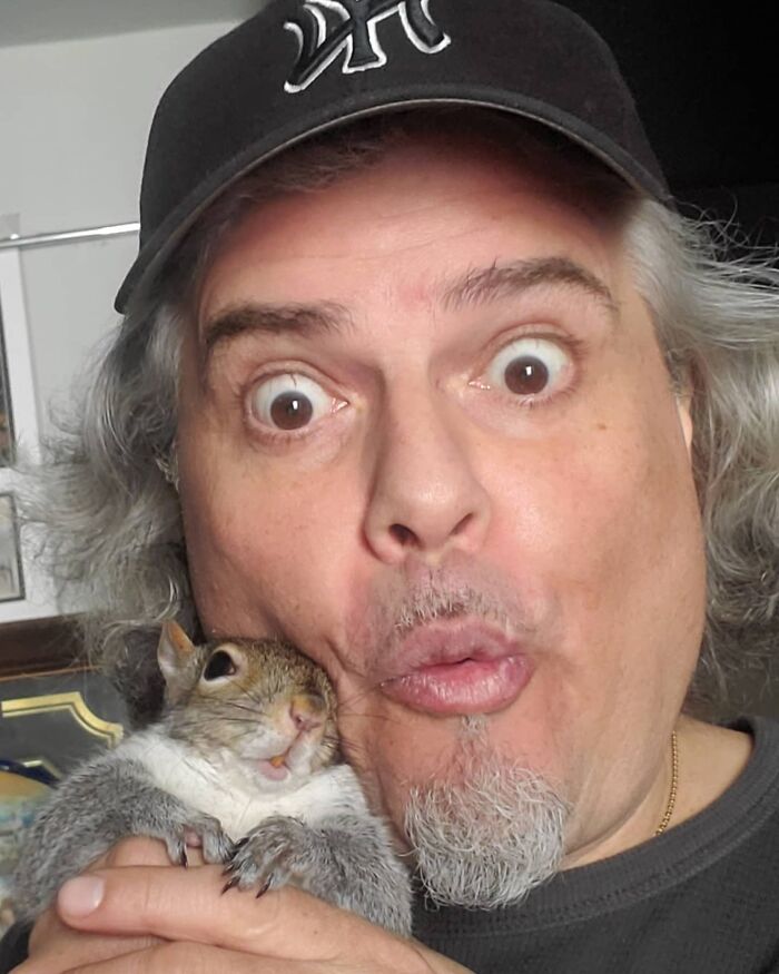 Esta cría de ardilla eligió a su rescatador en vez de la naturaleza tras ser rechazada por su madre