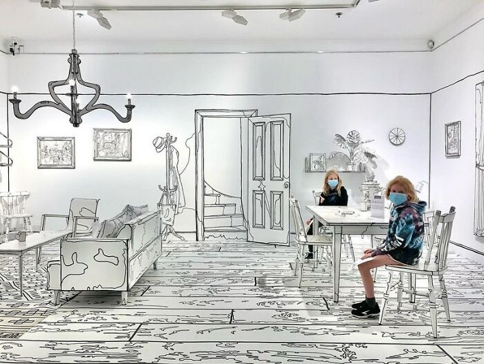 Artist Paints Home Interior In An Unusual Way To Create A 2D Illusion, And Here Are 33 Pictures Of Her Work