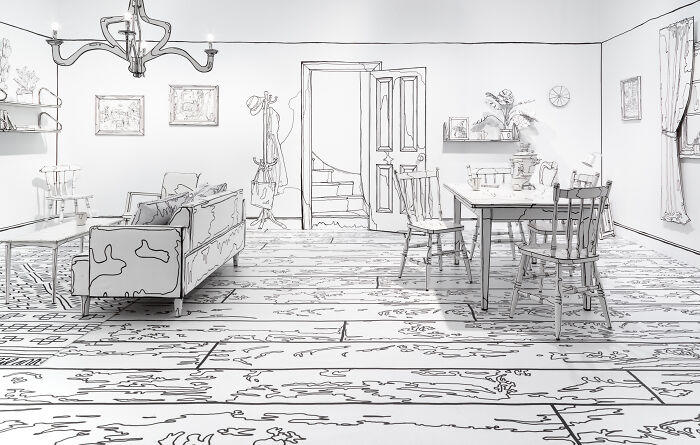 Artist Paints Home Interior In An Unusual Way To Create A 2D Illusion, And Here Are 33 Pictures Of Her Work