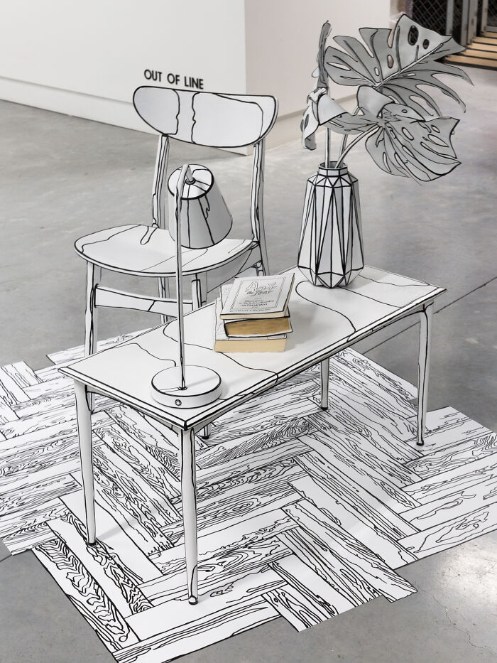 Artist Paints Home Interior In An Unusual Way To Create A 2D Illusion, And Here Are 33 Pictures Of Her Work