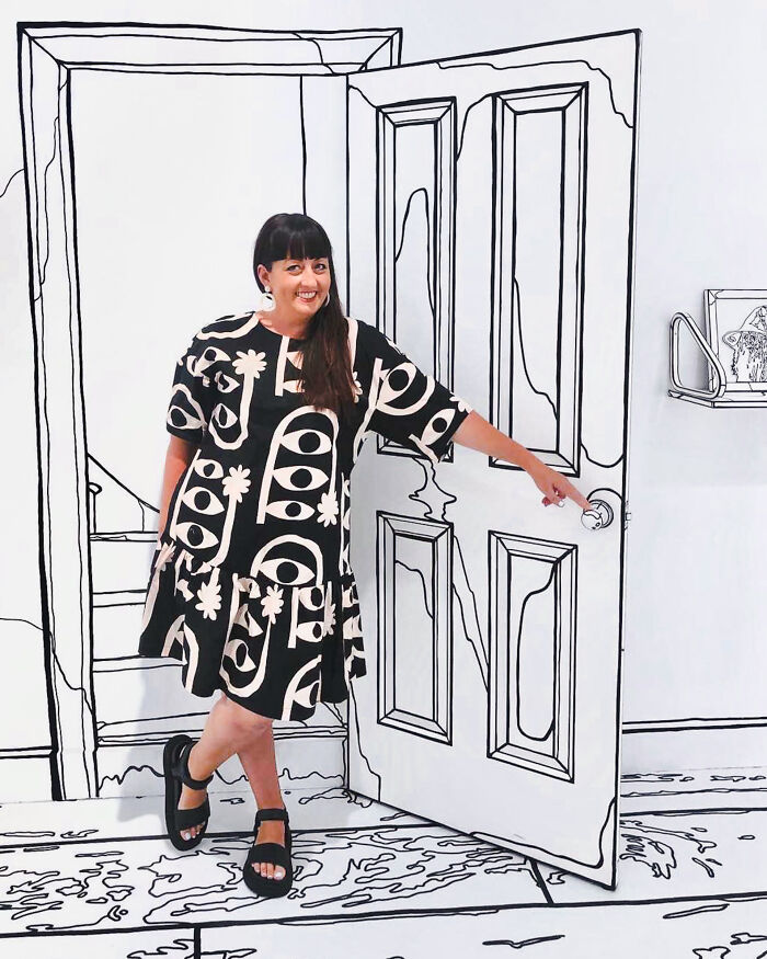 Artist Paints Home Interior In An Unusual Way To Create A 2D Illusion, And Here Are 33 Pictures Of Her Work