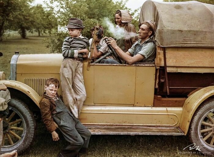 A Family Of Migratory Fruit Workers From Texas During Cherry-Picking Season. Berrien County, Michigan, July 1940