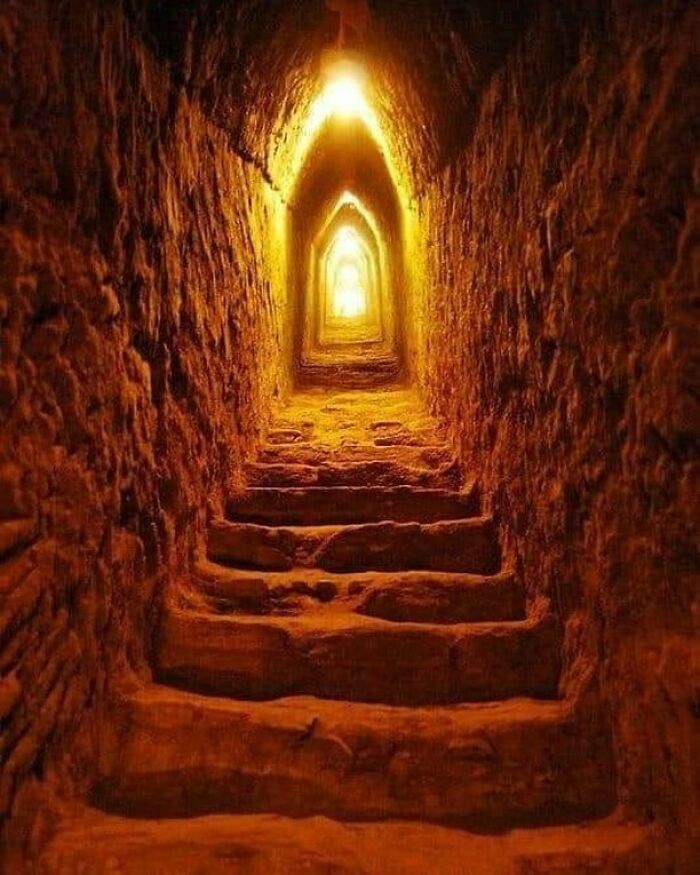 The Tunnel Inside Of The Great Pyramid Of Cholula