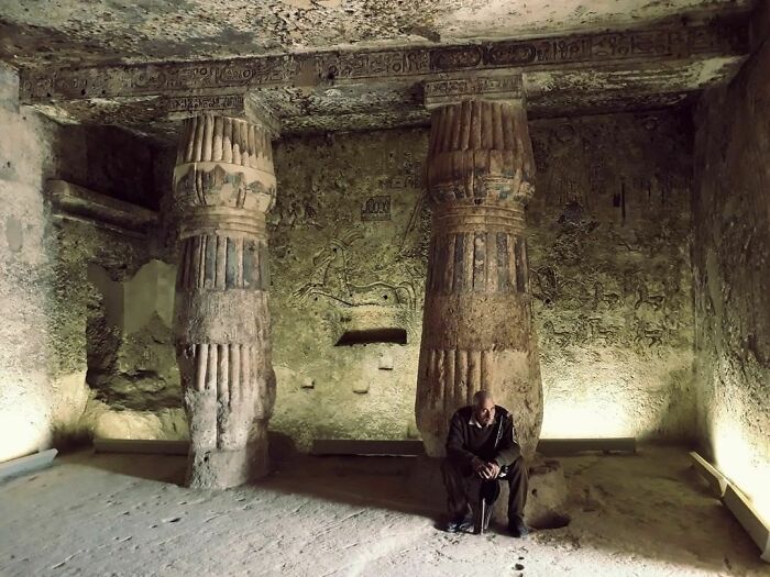 Guardian In The 18th Dynasty Tomb Of Panehesy, First Servant In The Temple Of Aten. Northern Tombs Of Tell El Amarna, Ancient Akhetaten