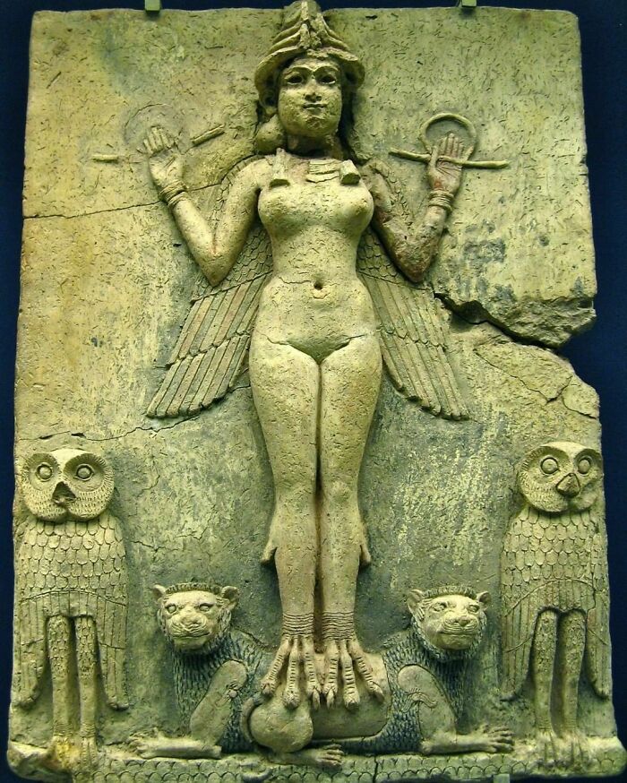 The Queen Of The Night (Burney Relief) Fired Clay, Mesopotamia, Old Babylonian Era, 1800-1750 Bce