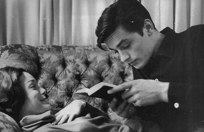 An Intimate Moment Between Alain Delon And Romi Schneider