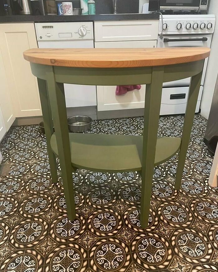 A Beautiful Table In A Beautiful Color On Beautiful Tile!