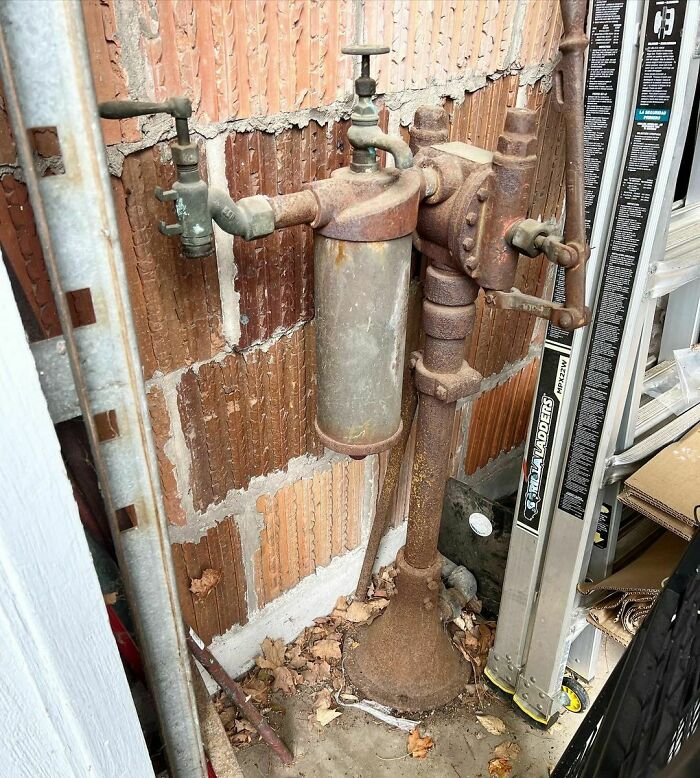 Can You Guess.. Found In A Garage Secured To The Floor! Vintage Fuel Or Water Pump?