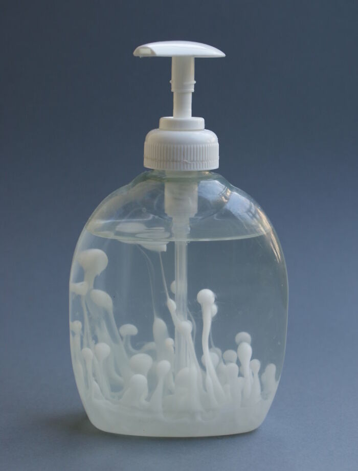 I Refilled The Soap Dispenser That Wasn't Completely Empty With Another Kind Of Liquid Soap. The Next Morning It Looked Like This!