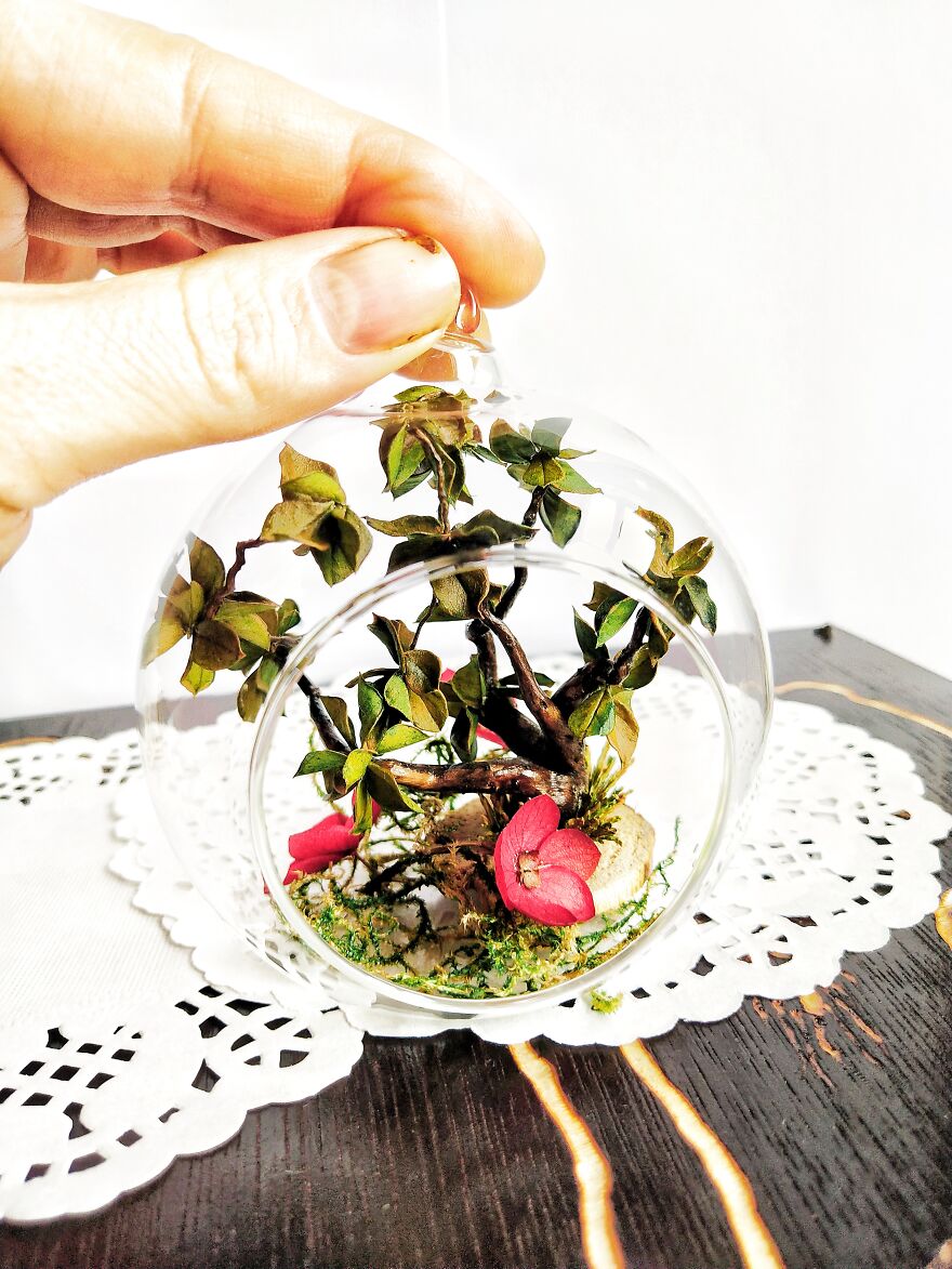 Miniature Glass Dome Tree