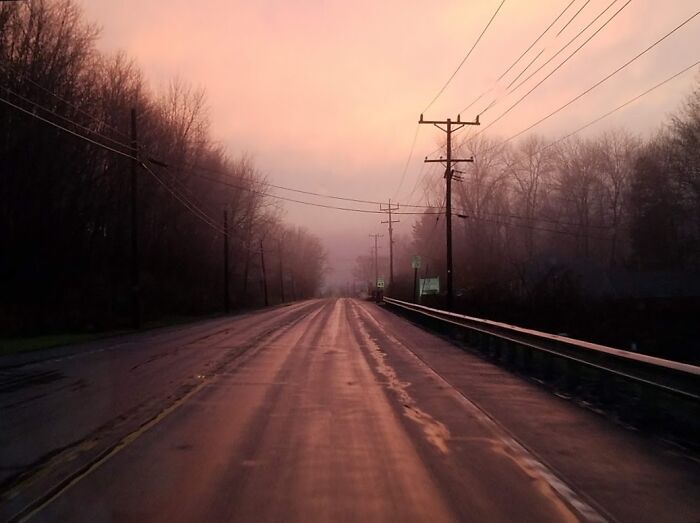 Lonely Road After A Nasty Thunderstorm