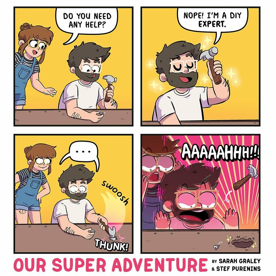 This Artist Illustrates His Crazy Life With His Fiancé And 4 Cats (New Photos)