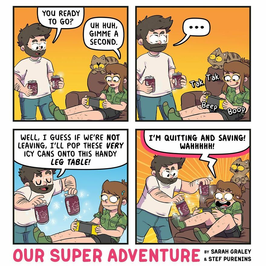 This Artist Illustrates His Crazy Life With His Fiancé And 4 Cats (New Photos)