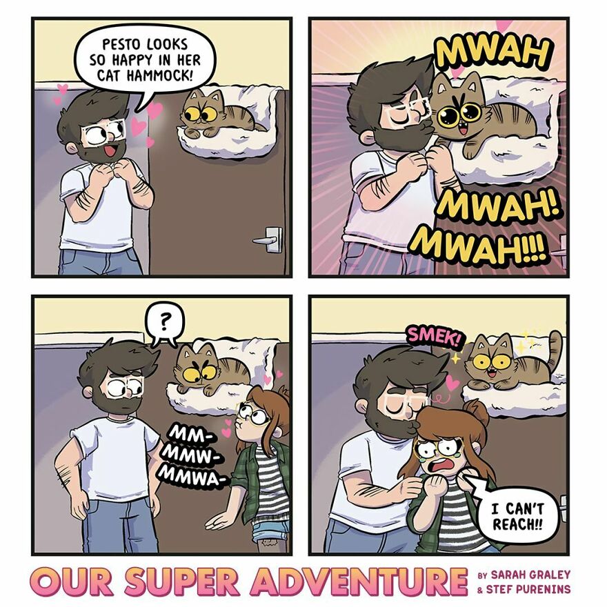 This Artist Illustrates His Crazy Life With His Fiancé And 4 Cats (New Photos)