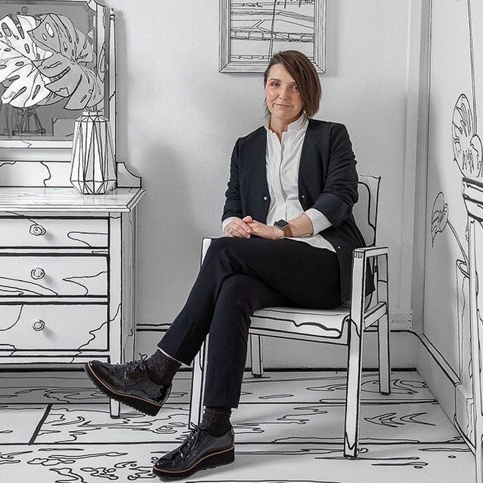 Esta artista pintó su casa para crear una ilusión 2D, y aquí hay 33 fotos de su trabajo