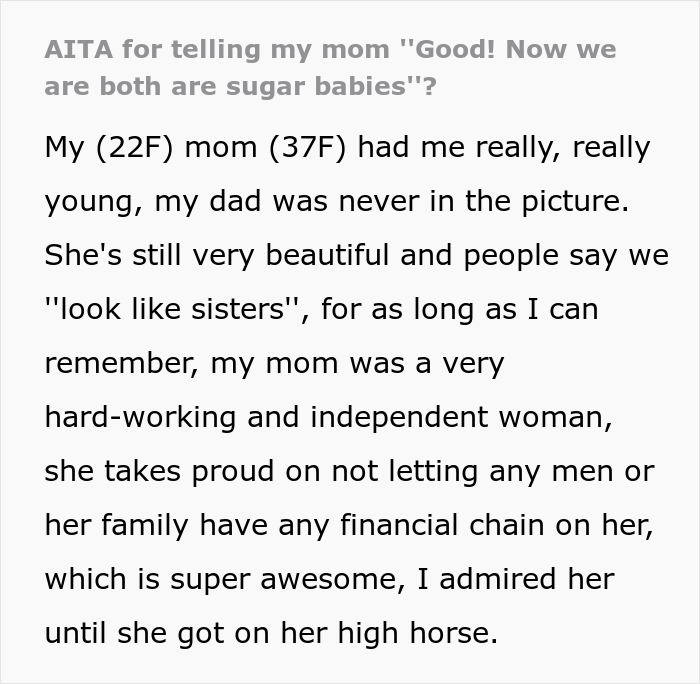 &ldquo;It&rsquo;s Not The Same&rdquo;: Mom Livid Daughter Called Her A &ldquo;Sugar Baby&rdquo; Despite Showing The Same Behaviors Herself