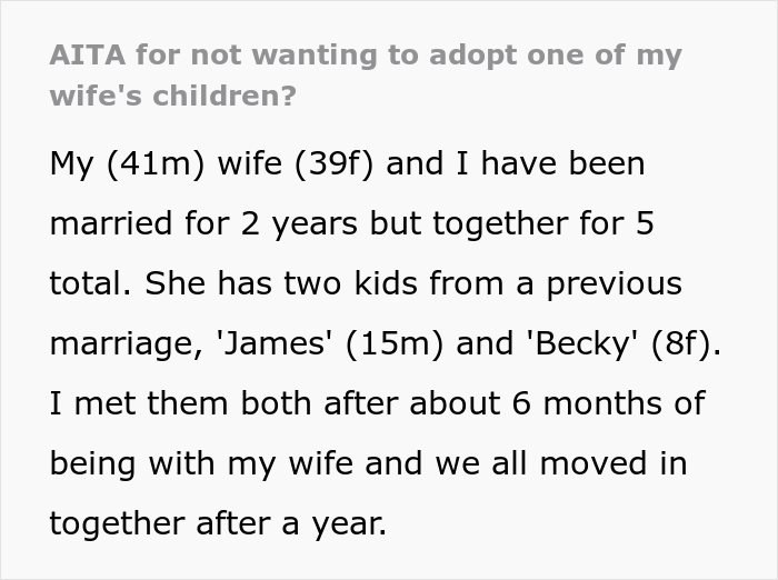 Wife Is Furious After Husband Says He Only Wants To Adopt One Of Her Two Children, But The Internet Supports Him