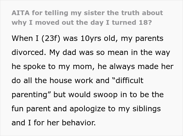 Woman Moves Out The Night She Turns 18 Because She Can’t Stand Her Dad As She Realized Her Parents Divorced Because He Was So Mean To Her Woman Moves Out The Night She Turns 18 Because She Can’t Stand Her Dad As She Realized Her Parents Divorced Because He Was So Mean To Her