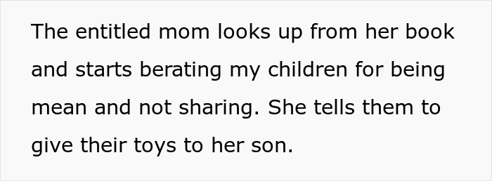 "Entitled Parent At Pool Doesn't Like A Taste Of Her Own Medicine": Woman Demands Children Share Toys With Her Kid, Regrets It "Entitled Parent At Pool Doesn't Like A Taste Of Her Own Medicine": Woman Demands Children Share Toys With Her Kid, Regrets It
