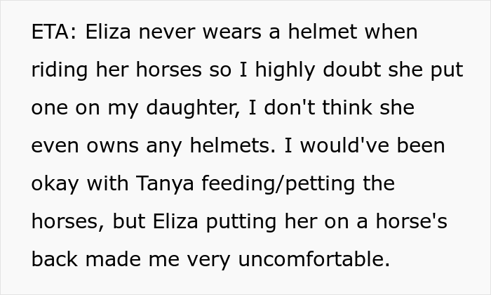 Mom Online Asks If She Was Too Harsh To Her Friend After She Confessed Taking Her 4 Y.O. Daughter To See Horses Mom Online Asks If She Was Too Harsh To Her Friend After She Confessed Taking Her 4 Y.O. Daughter To See Horses