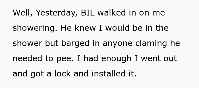 Creepy Man Keeps Walking In On His Sister-In-Law In The Bathroom, Family Drama Ensues