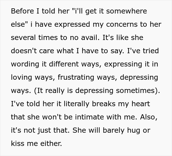 "Wife Will Not Put Out. At All": Husband Wonders If He's A Jerk For Telling Wife He'll 'Get Some' Elsewhere