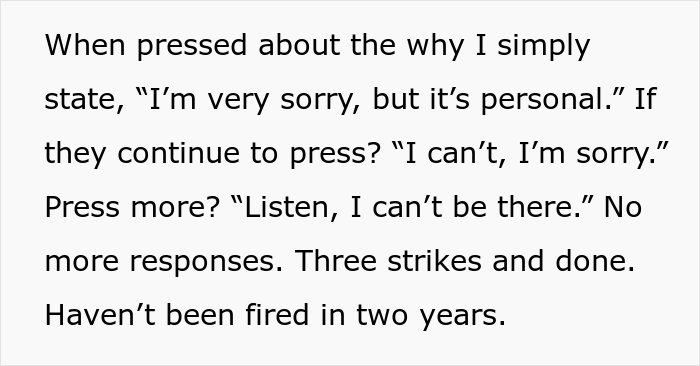 Person Explains Why He Stopped Telling Bosses Why He Needs A Day Off And Why There's Nothing They Can Do About It