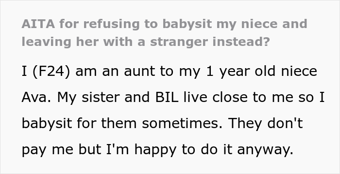 Parents 'Make' Aunt Babysit Even Though She Warned Them She Was Unavailable, Family Drama Ensues When She Then Leaves The Baby With A 'Stranger'