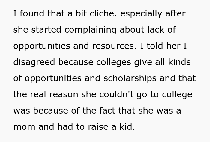 “AITA For Telling My Brother’s Fiancée That The Reason She Couldn’t Get A Degree Was Because Of Her Choice To Be A Mom?” “AITA For Telling My Brother’s Fiancée That The Reason She Couldn’t Get A Degree Was Because Of Her Choice To Be A Mom?”