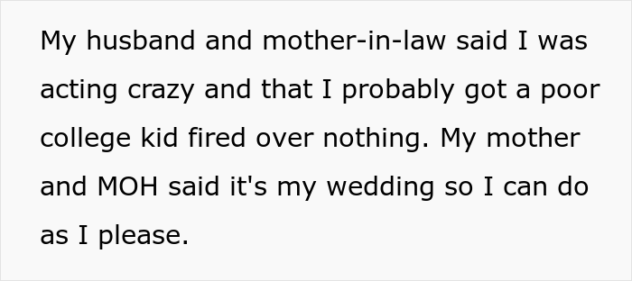 "AITA For Kicking A Server Out Of My Wedding?" "AITA For Kicking A Server Out Of My Wedding?"