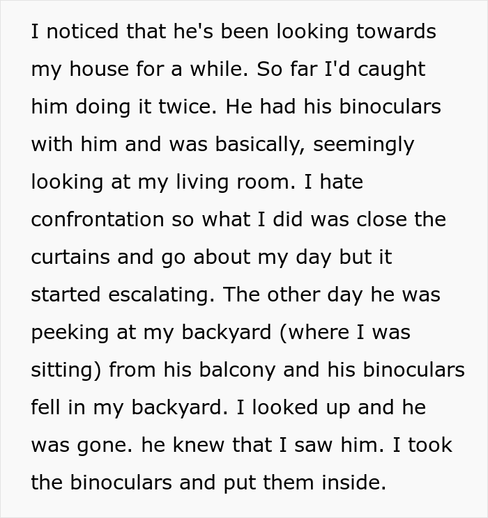 Neighbor Loses His "Special" Binoculars In This Woman's Yard, She Says His Wife Needs To Come And Pick Them Up