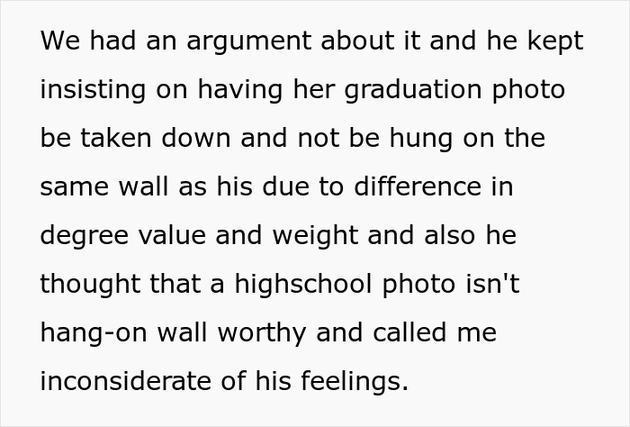 &ldquo;AITA For Refusing To Take Down My Daughter&rsquo;s Graduation Photo And Replace It With My Husband&rsquo;s Graduation Photo?&rdquo;