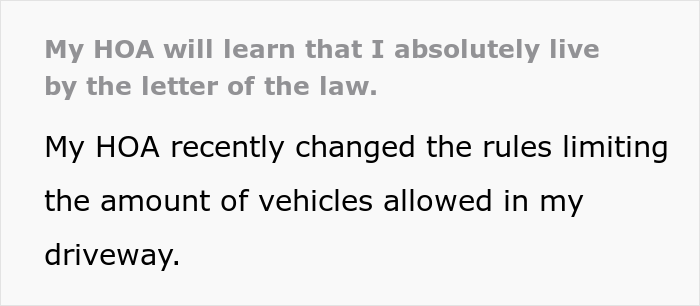 &ldquo;It Was Glorious&rdquo;: Car Owner Maliciously Complies With HOA&rsquo;s New Rules, They Regret It Almost Immediately