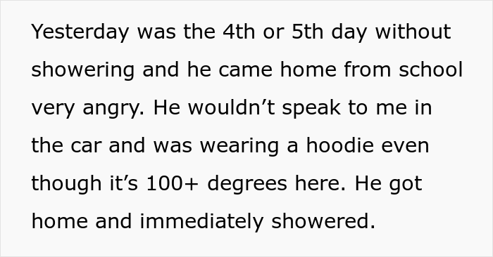 Mom Has Enough Of Her Son Forgetting To Shower And Just Stops Reminding Him, Asks If She Was A Jerk After He Got Humiliated