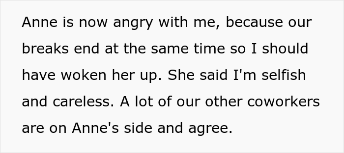 Woman Gets Blasted For Not Waking Up A Pregnant Colleague From Her Nap At The End Of Their Lunch Break Woman Gets Blasted For Not Waking Up A Pregnant Colleague From Her Nap At The End Of Their Lunch Break
