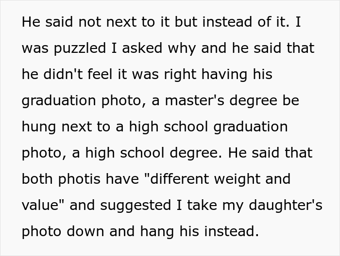 &ldquo;AITA For Refusing To Take Down My Daughter&rsquo;s Graduation Photo And Replace It With My Husband&rsquo;s Graduation Photo?&rdquo;
