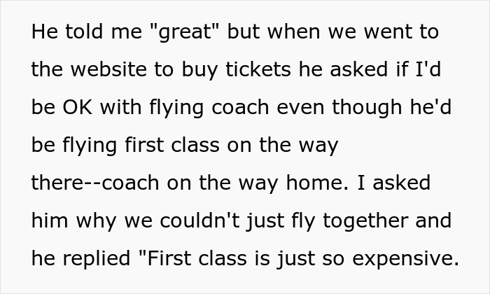 "How Very 1950s Of You": Woman Gets A Reality Check After Taking Husband's First Class Seat And Making Him Fly Coach