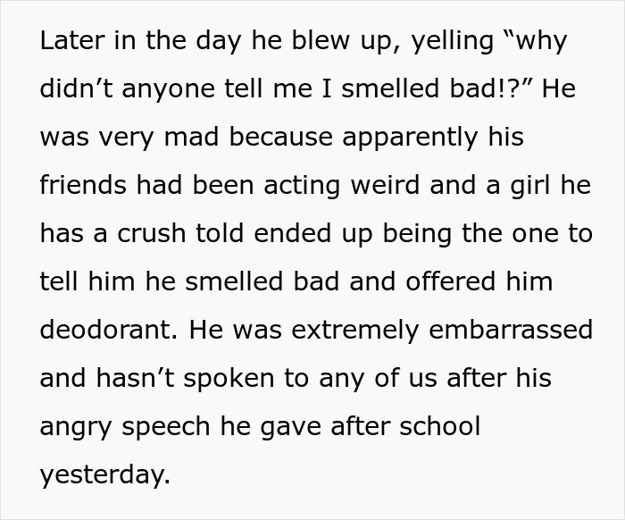 Mom Has Enough Of Her Son Forgetting To Shower And Just Stops Reminding Him, Asks If She Was A Jerk After He Got Humiliated